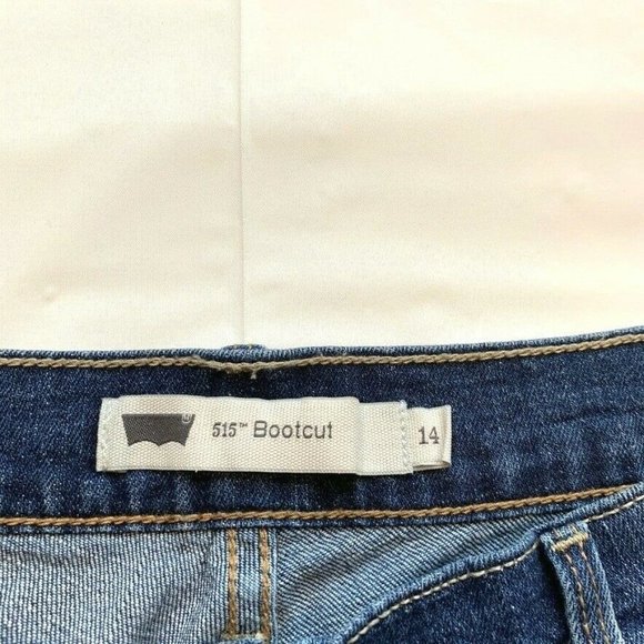 Levi's 515 Bootcut Jeans Womens 14S‎ (34x30) Stretch Dark Blue Denim Mid Rise - Picture 5 of 12